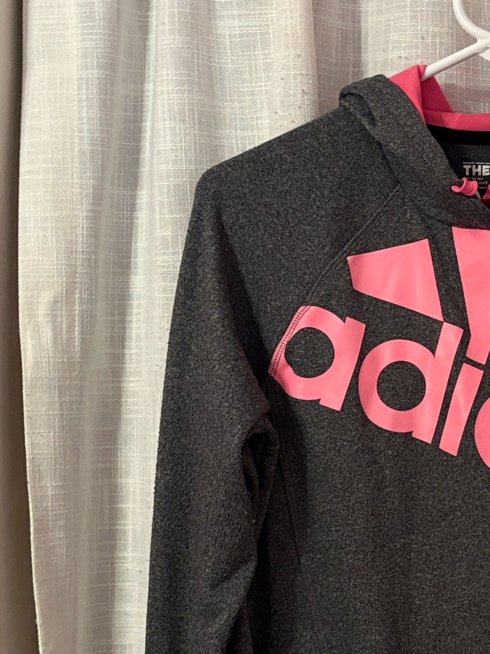 Adidas Gray & Pink On the Go Athletic Hoodie - Picture 6 of 12